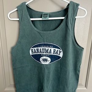 Vintage I Snorkel Hanuama Bay tank top green